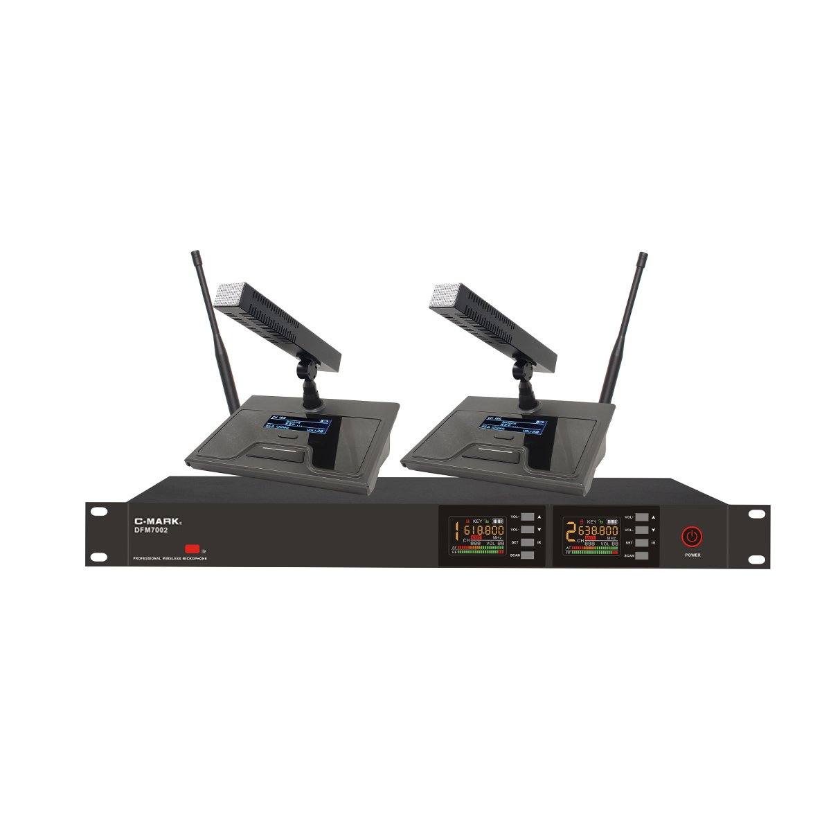 DFM7002（二发二收） + DMC01 无线会议系统